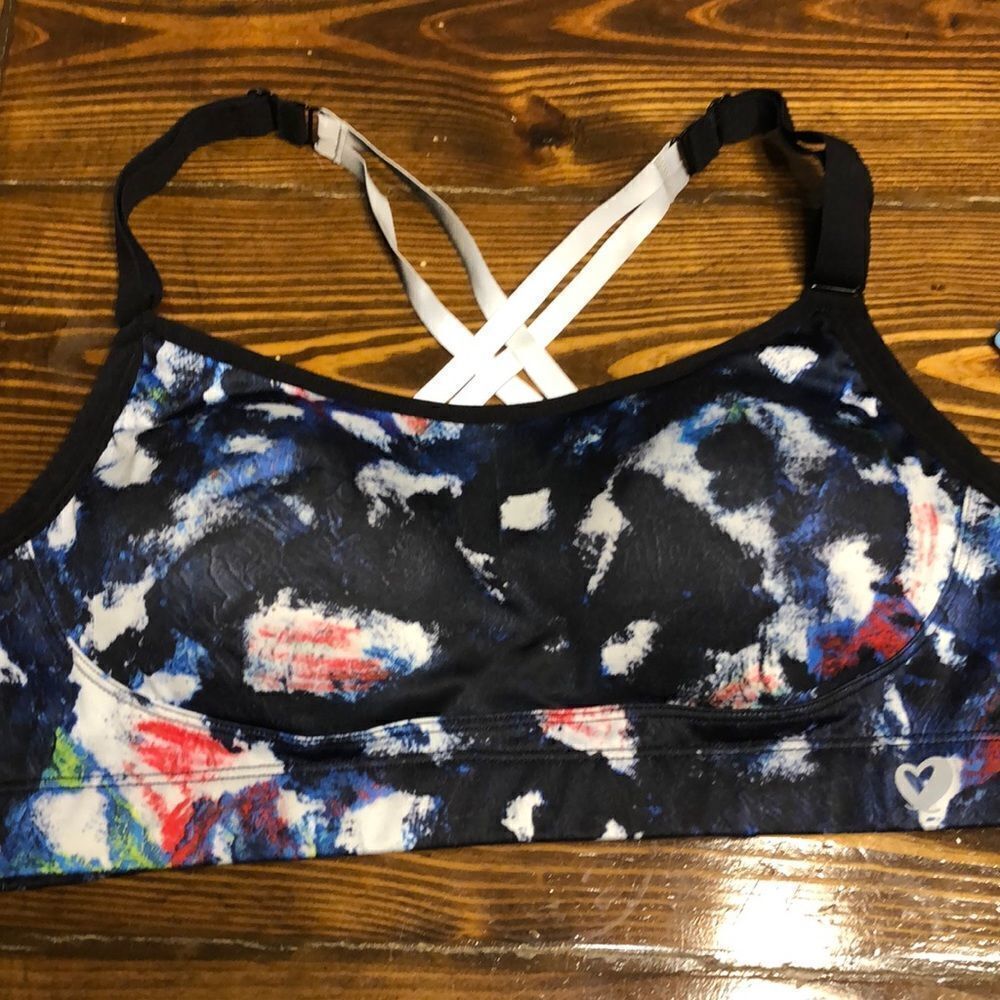 NWT SHOACTIVE Printed Sports Bra Size L